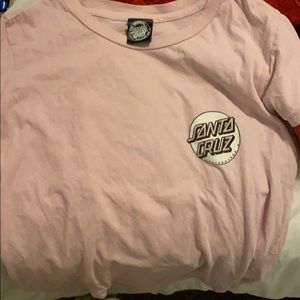 baby pink santa cruz tee